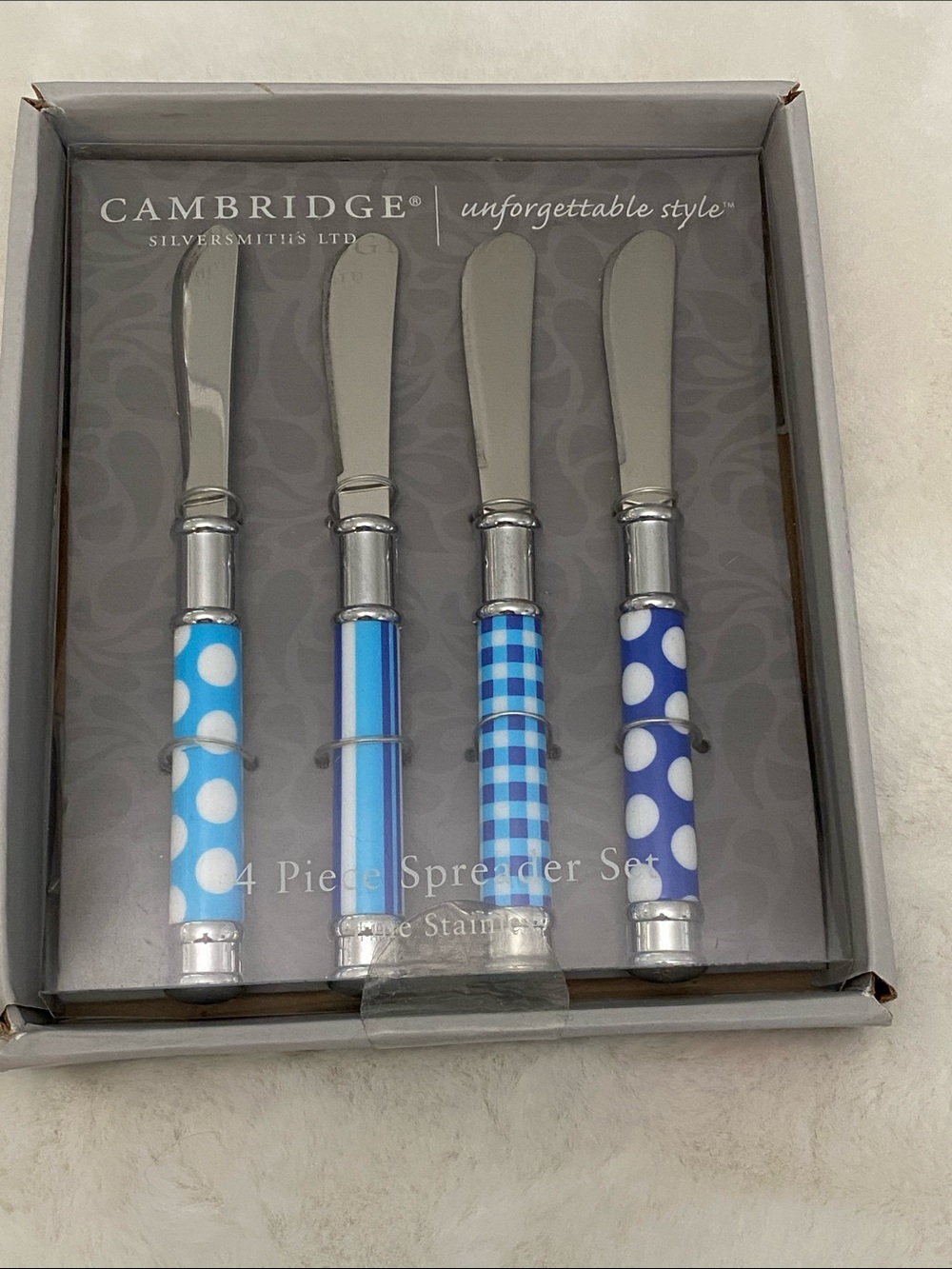 Stainless Steel Spreaders by Cambridge Silversmith Ltd-Set of 4 Whimsical Design